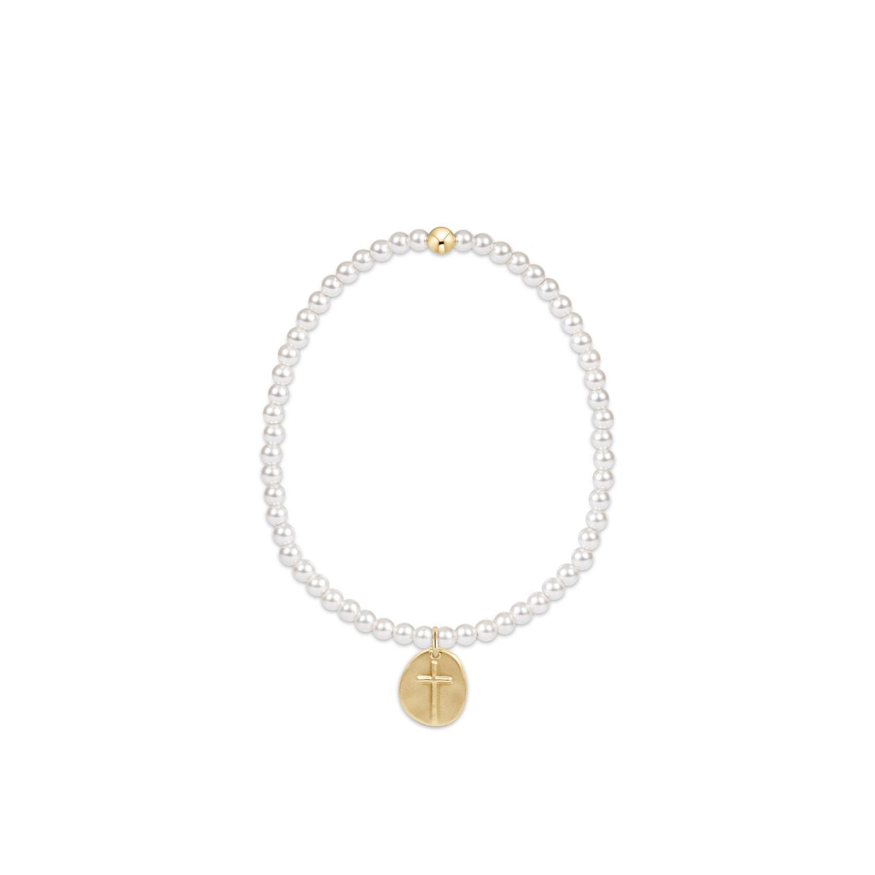 Classic Pearl 3mm Bead Bracelet - Inspire Small Gold