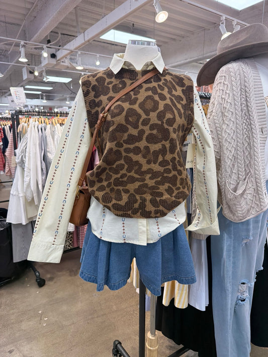Lucky Horseshoe Embroidered Button Down Shirt
