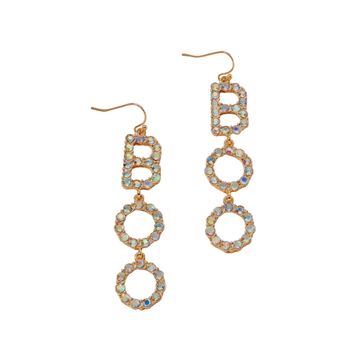 Halloween Boo Rhinestone Earrings