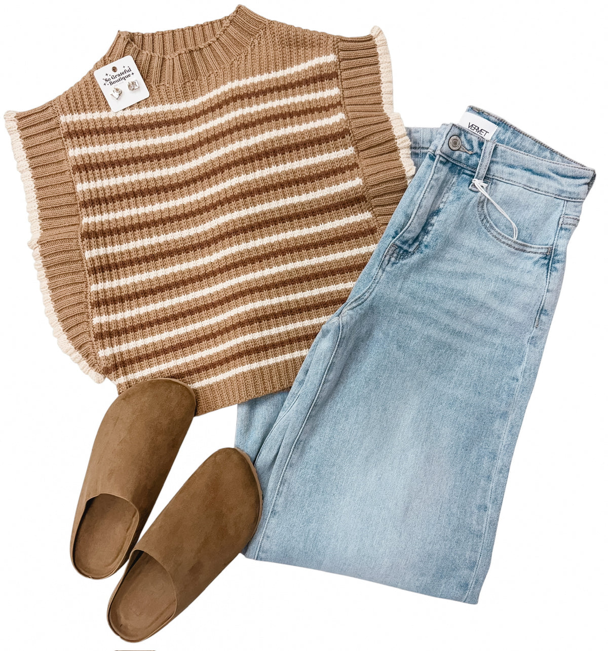 Twist of Fate Neutral Striped Sweater
