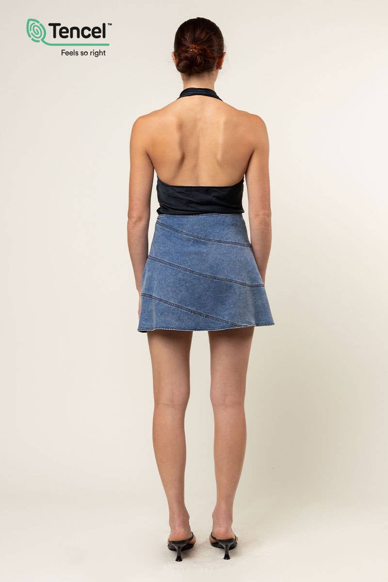 Waves of Summer Denim Skirt