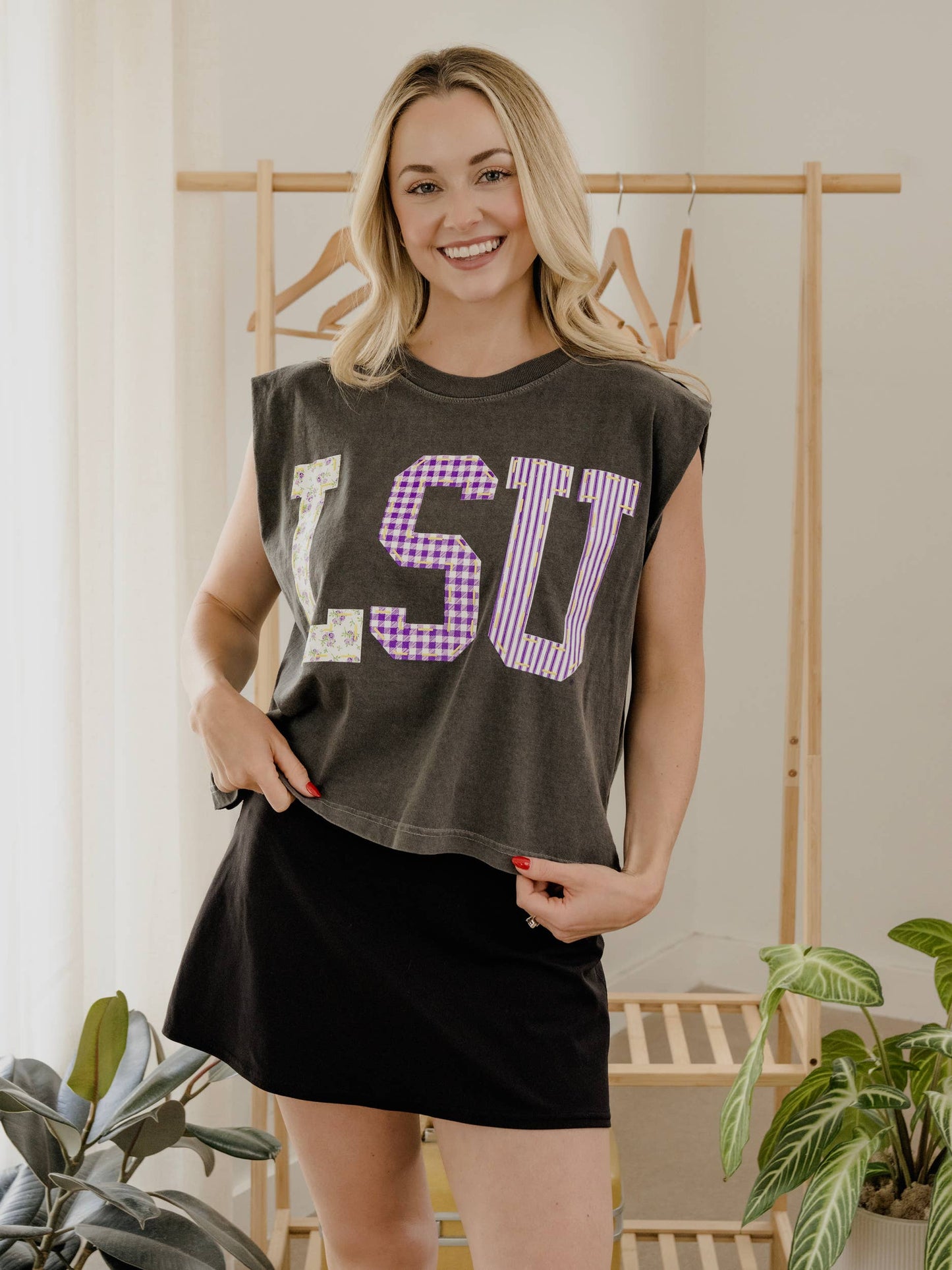 LSU Louisiana State Tigers Quilted Puff Ink Smoke Tank