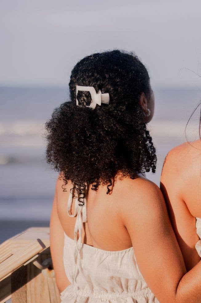 Square Flat Hair Clip | Small | Coconut White