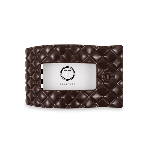 Flat Rectangle Hair Clip | Medium | Truly Taupe Quilted