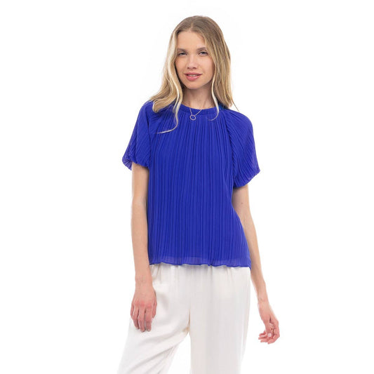Ocean Blues Bubble Sleeve Blouse