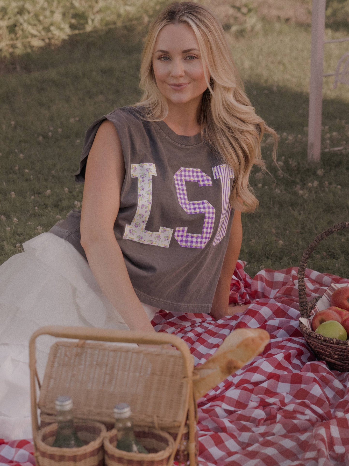 LSU Louisiana State Tigers Quilted Puff Ink Smoke Tank