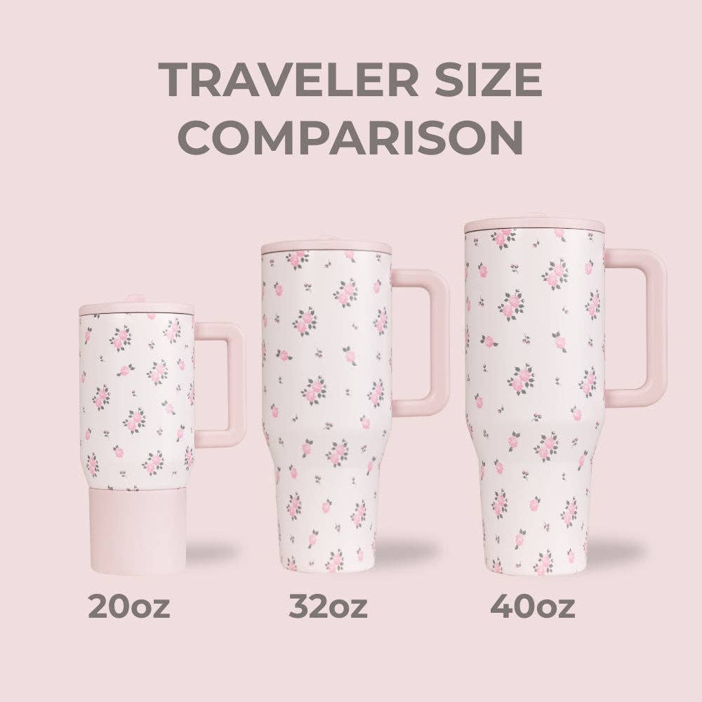Wildrose Floral 32 oz Traveler Tumbler