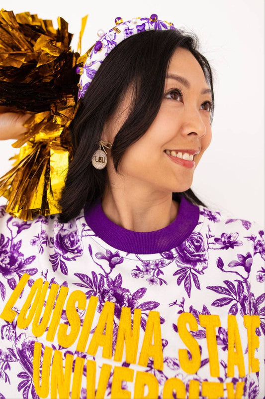 LSU Floral Toile Sweatshirt