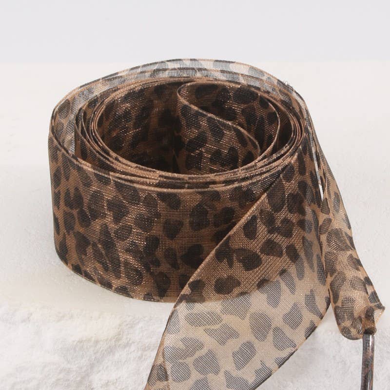 ANIMAL SATIN ORGANZA PAIR SHOE LACES | Brown