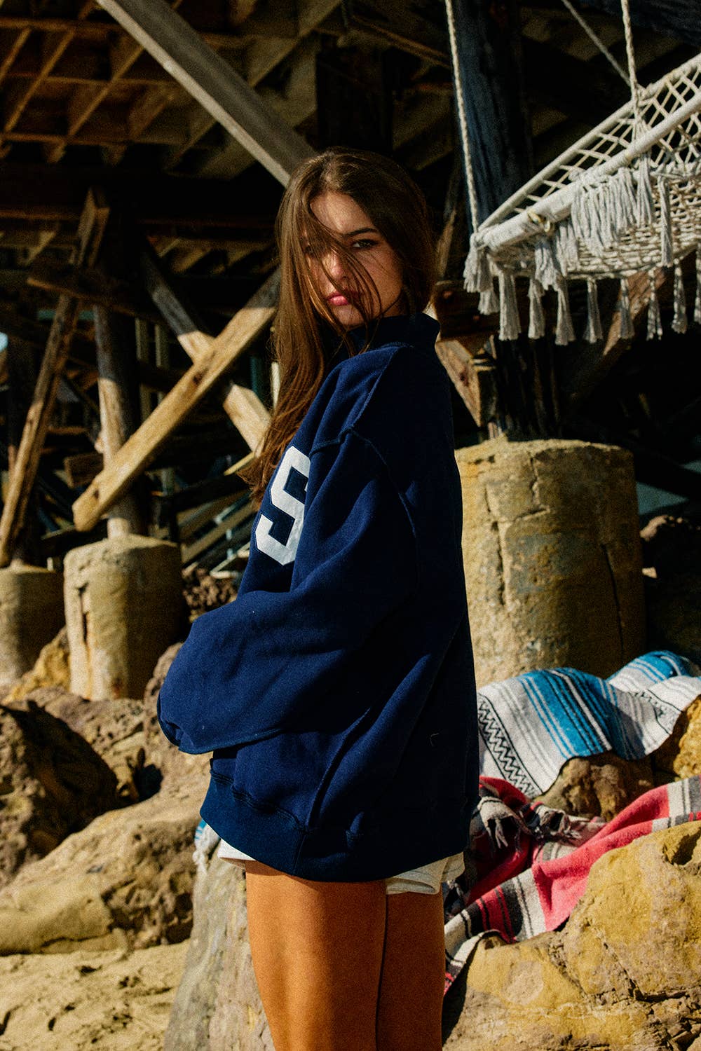 JESUS' Embroidered Mock Neck Sweatshirt
