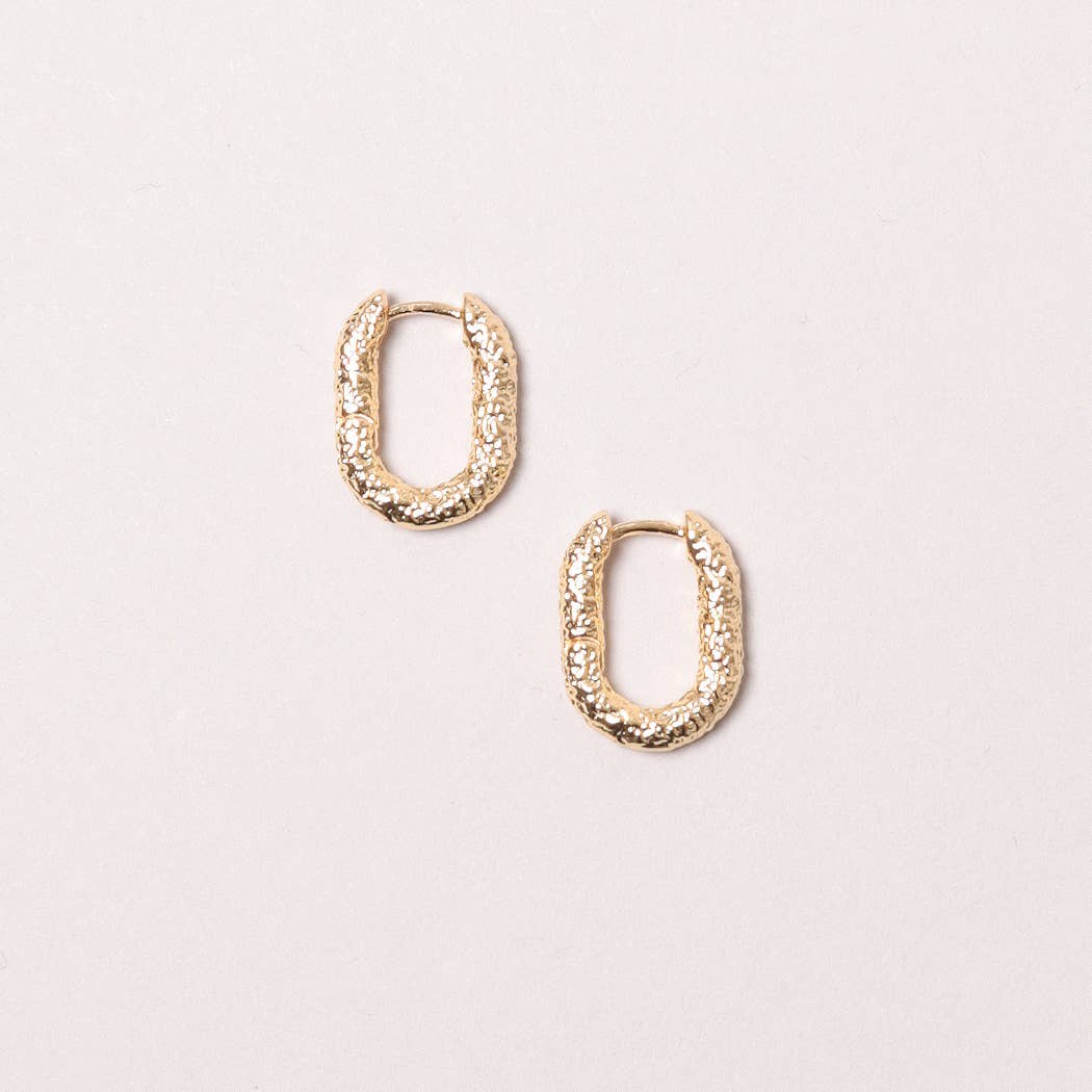 14K Gold-Dipped Mini Textured Hoops