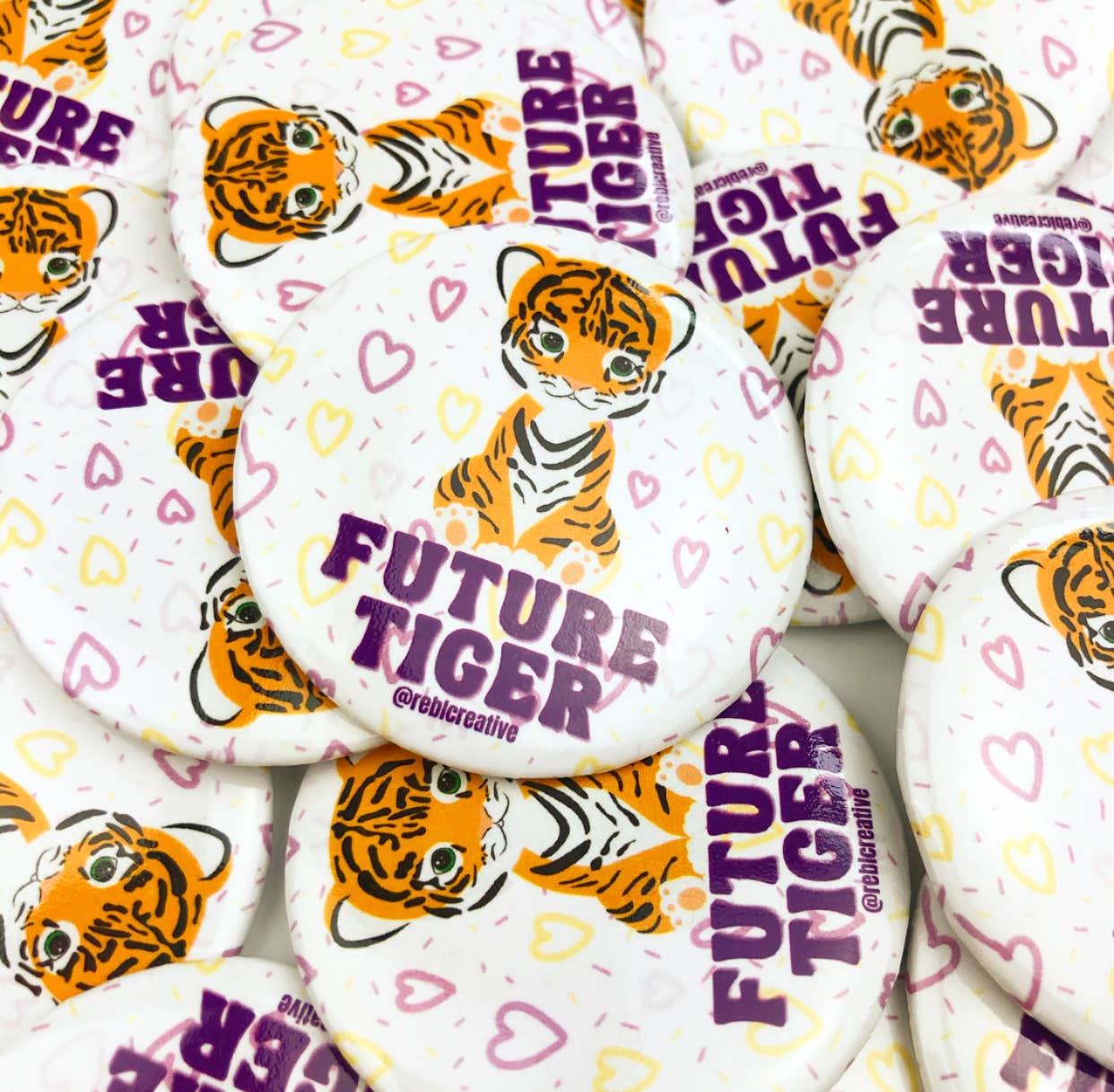 Future Tiger - Purple/Yellow - Game Day Button