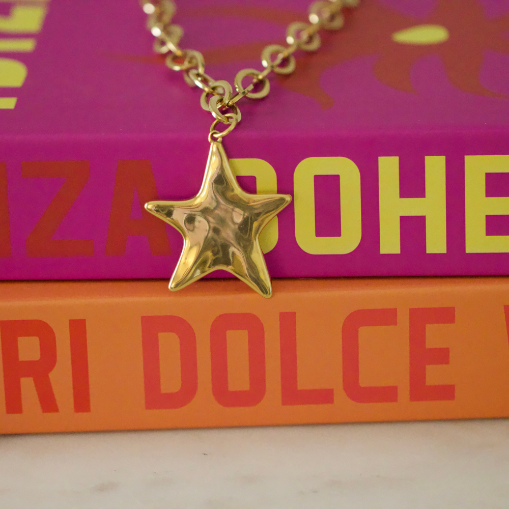 Wish Upon a Star Necklace - 18k GP Stainless Steel - Star Pendant