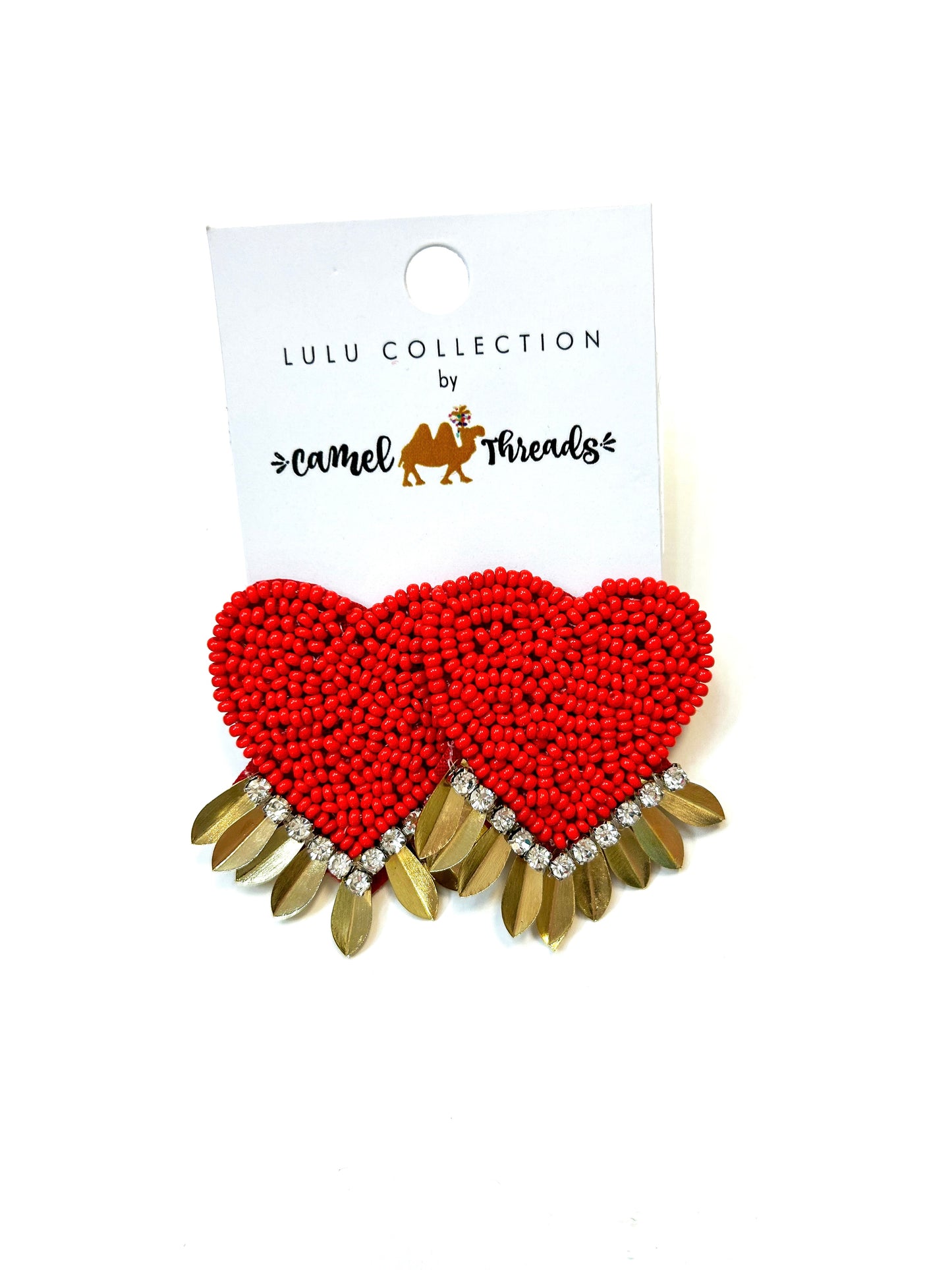 CT Heart Beaded Stud Earrings