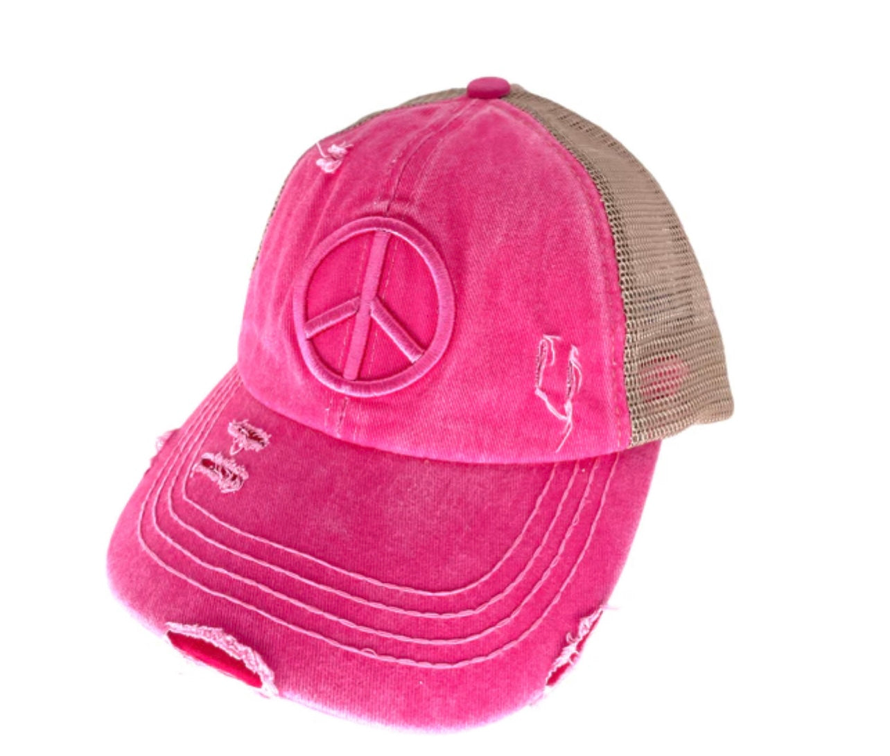 Peace Criss Cross Pony Cap
