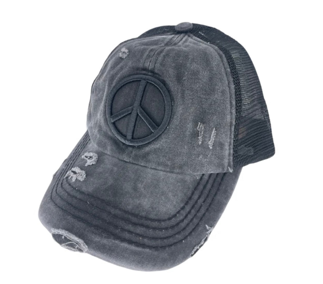 Peace Criss Cross Pony Cap