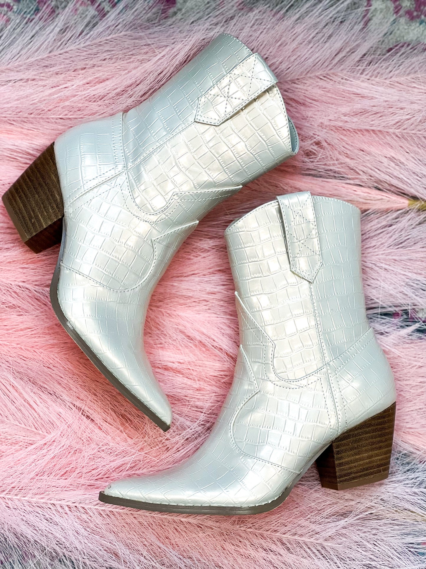 Bambi Pearl Croc Boot