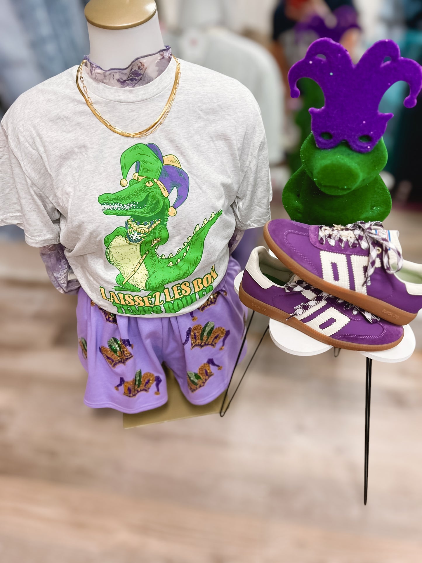 MARDI GATOR HEATHER WHITE CREW T-SHIRT