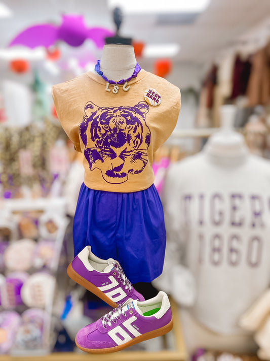 Purple Gameday Cotton Shorts