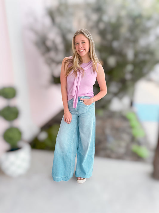 Prep & Obsessed Pink Sleeveless Sweater