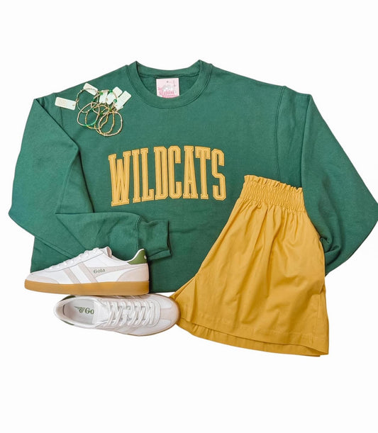 Varsity Arched Puff Wildcat Crewneck