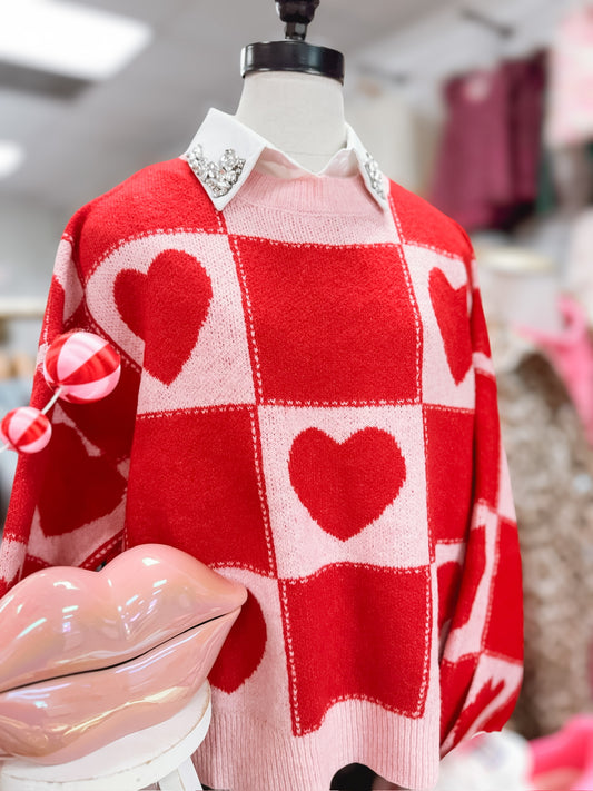 Checkered Valentine Sweater