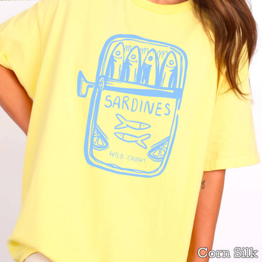 Sardines Coastal Women’s Graphic Tee | Cornsilk