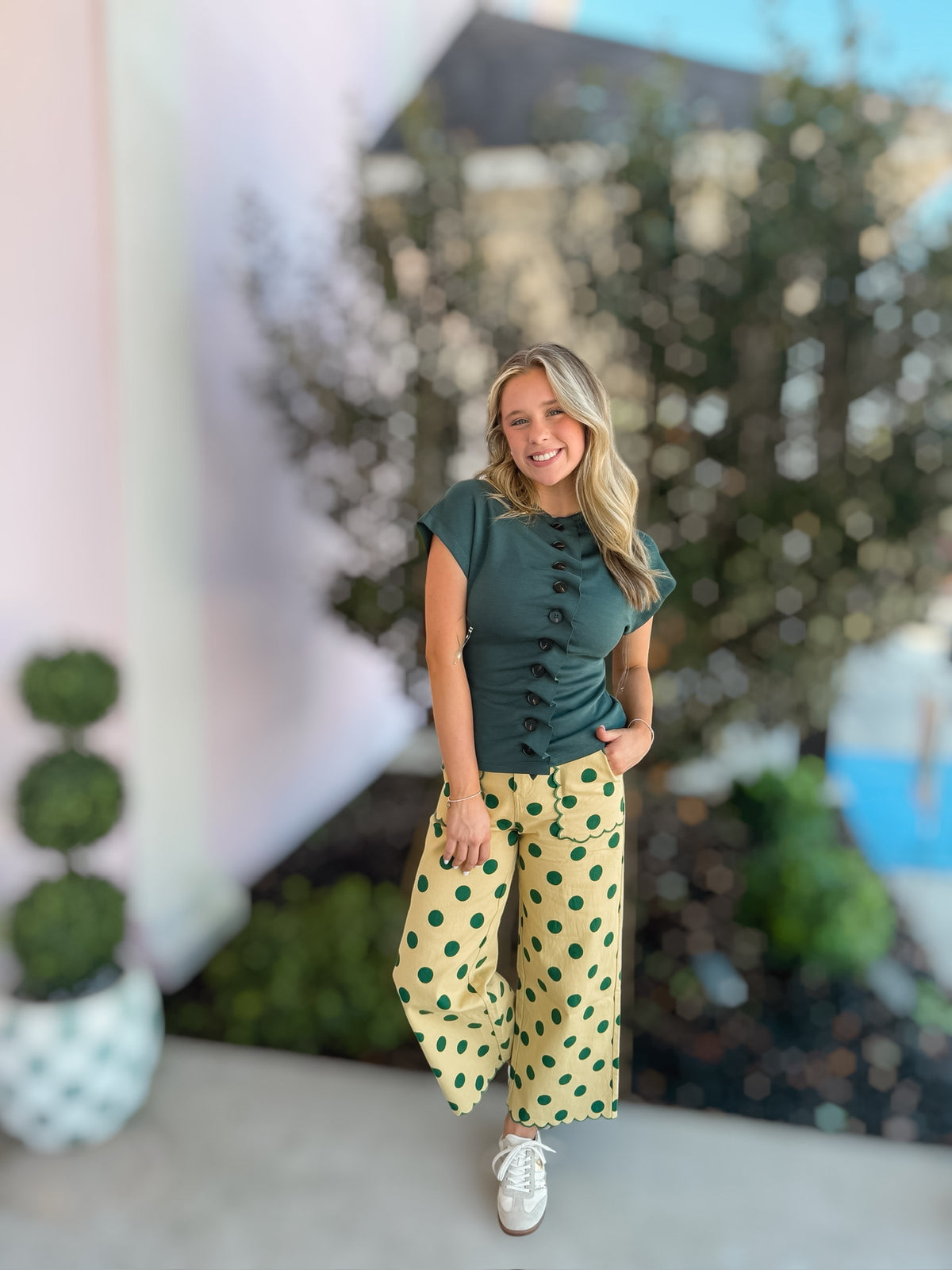 Walker Polka Dot Scallop Pants
