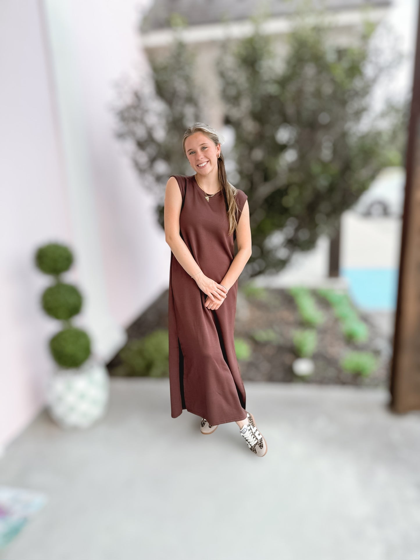 Simply & Sweet Brown Maxi Dress
