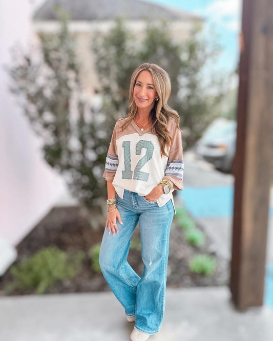 Varisty 12 Jersey Style Top