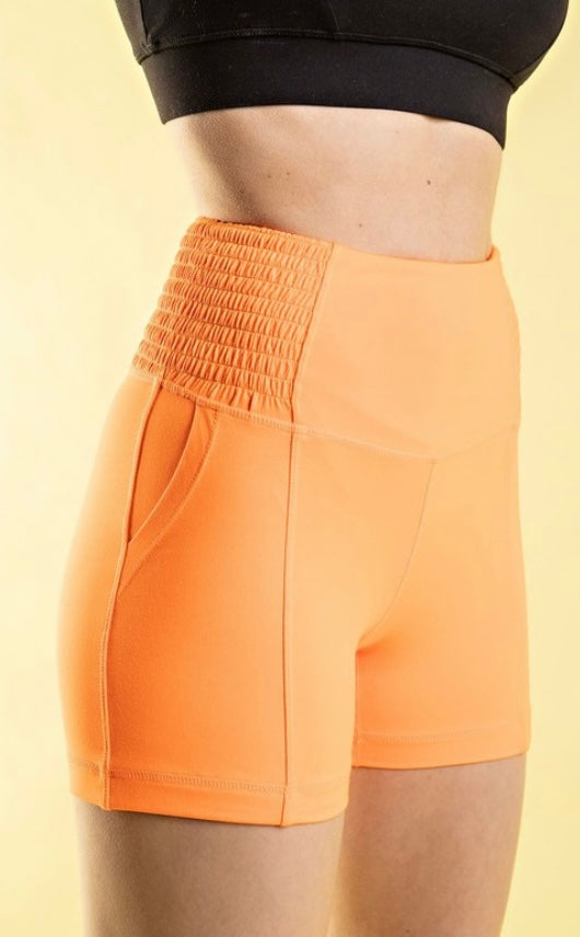 Blake 4 in Highlight Orange Biker Shorts