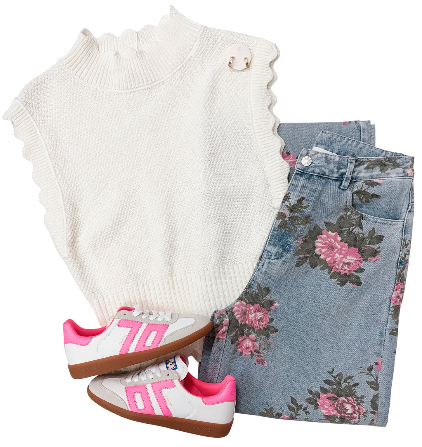 Atta Girl Floral Denim Pants