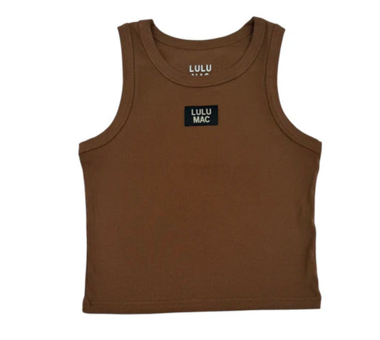 Brown LULU MAC SOLID TANK TOPS