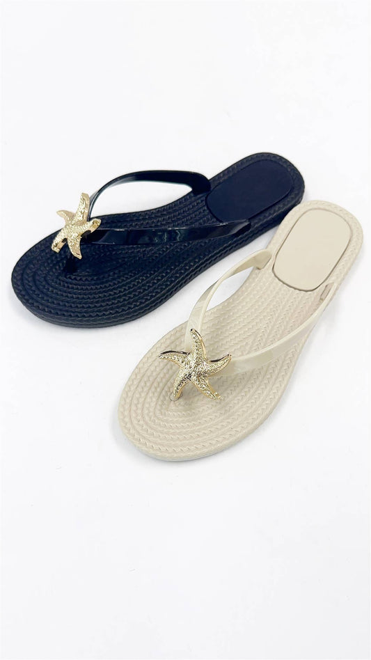 Cream NINA Starfish Flip Flop