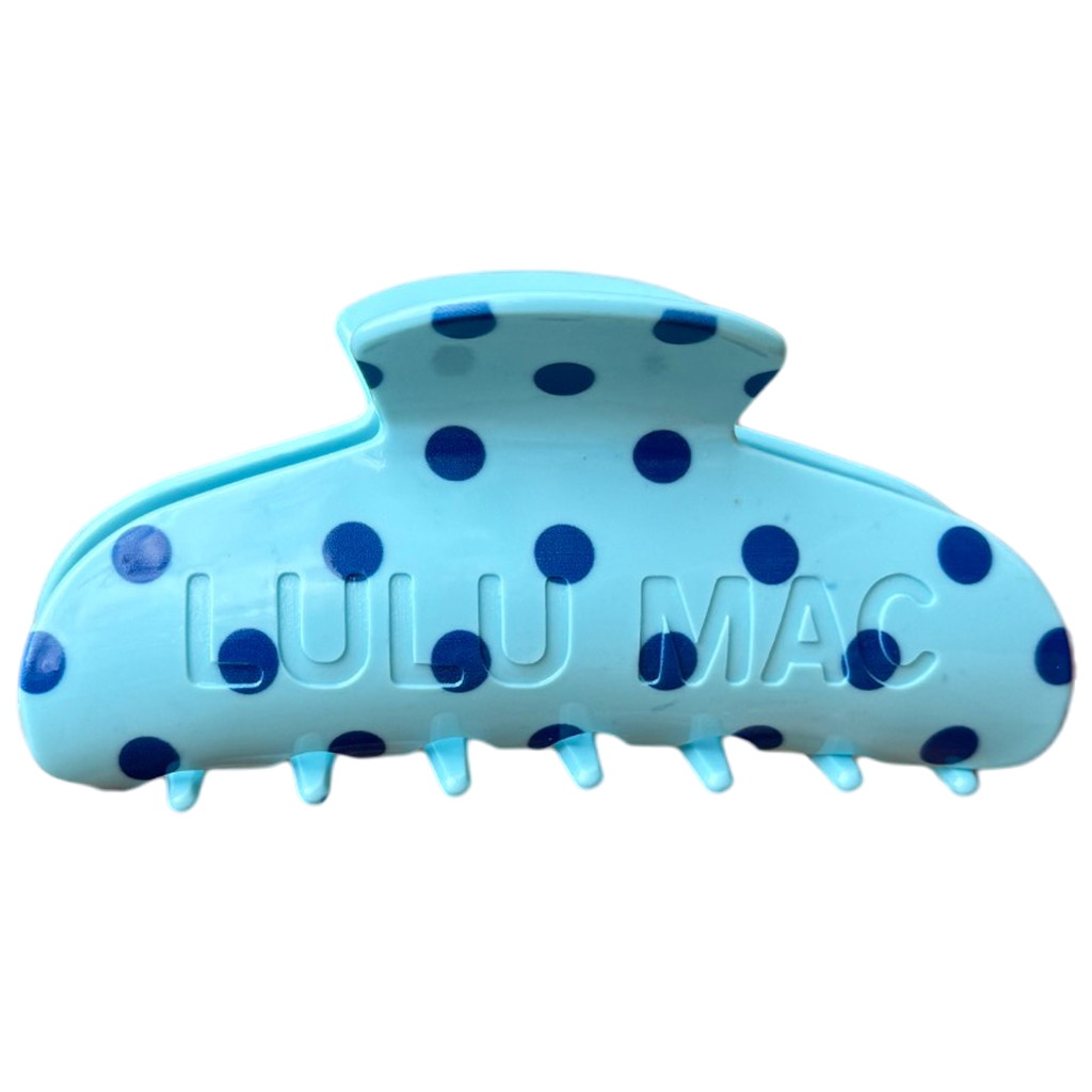 LULU MAC HAIR CLIPS Blue/Navy Dot
