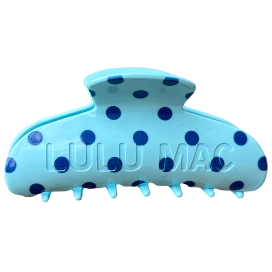 LULU MAC HAIR CLIPS Blue/Navy Dot