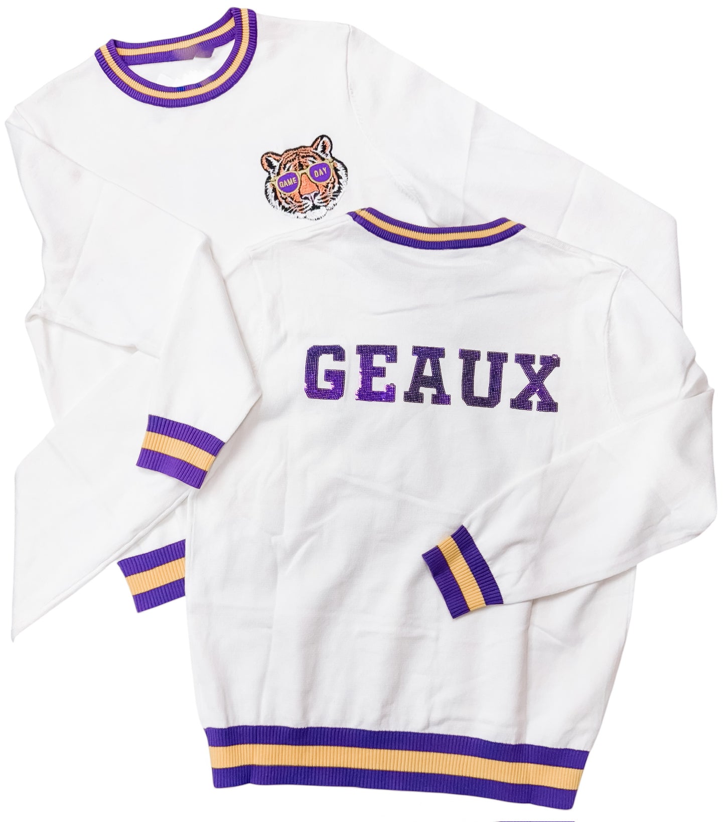 GEAUX Game Day Sequin Tiger Sweater 