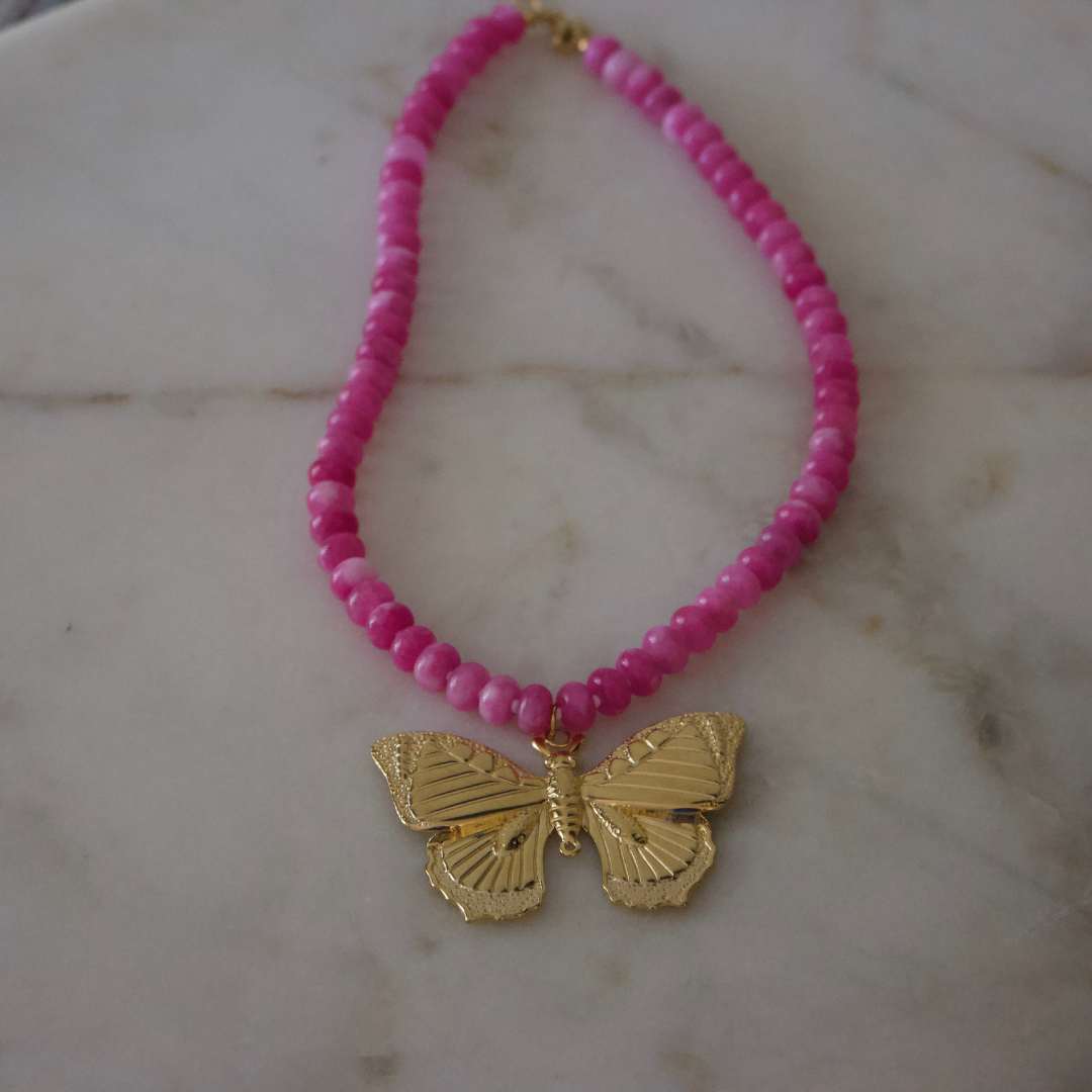 Lola Butterfly Gemstone Necklace