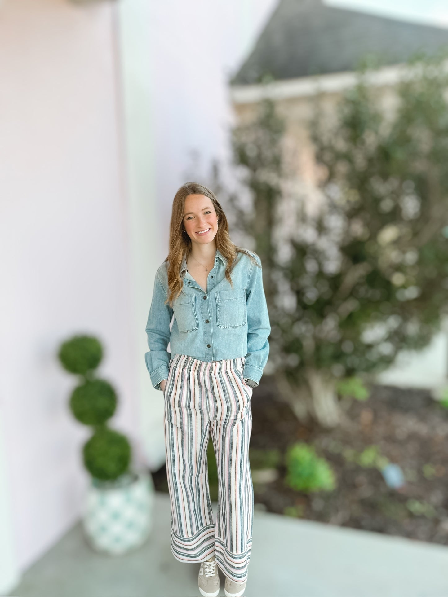 Effortless Class Striped Pants Sunset Pop