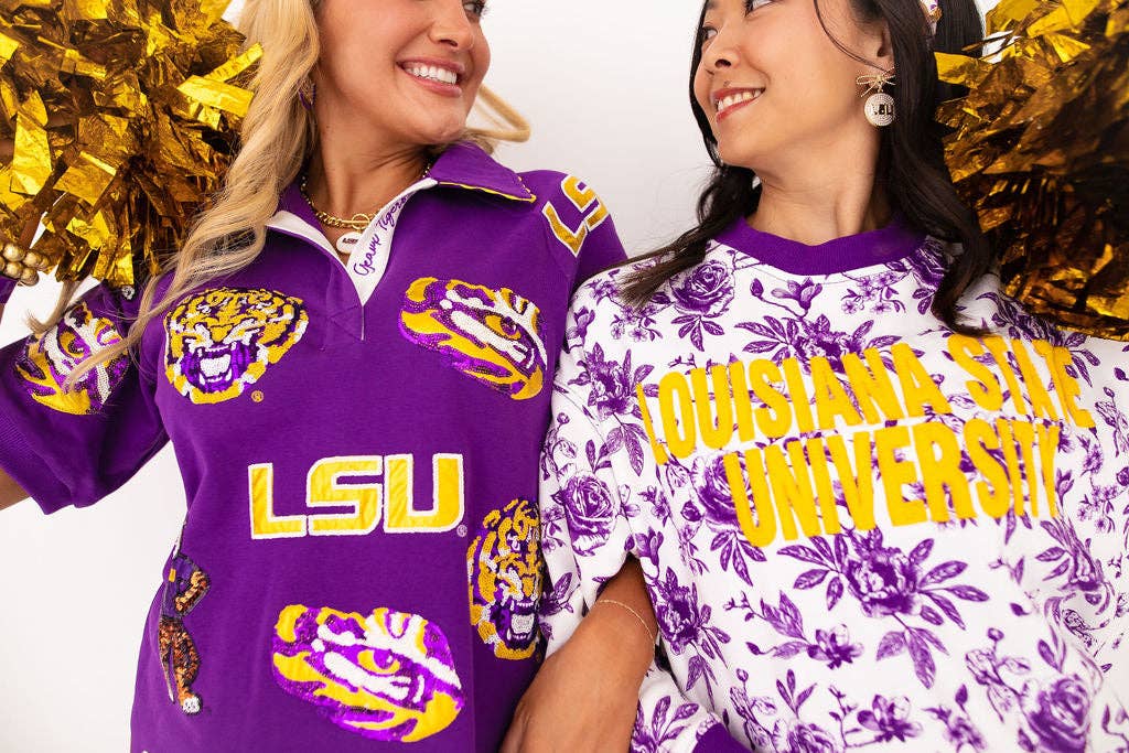 LSU Floral Toile Sweatshirt