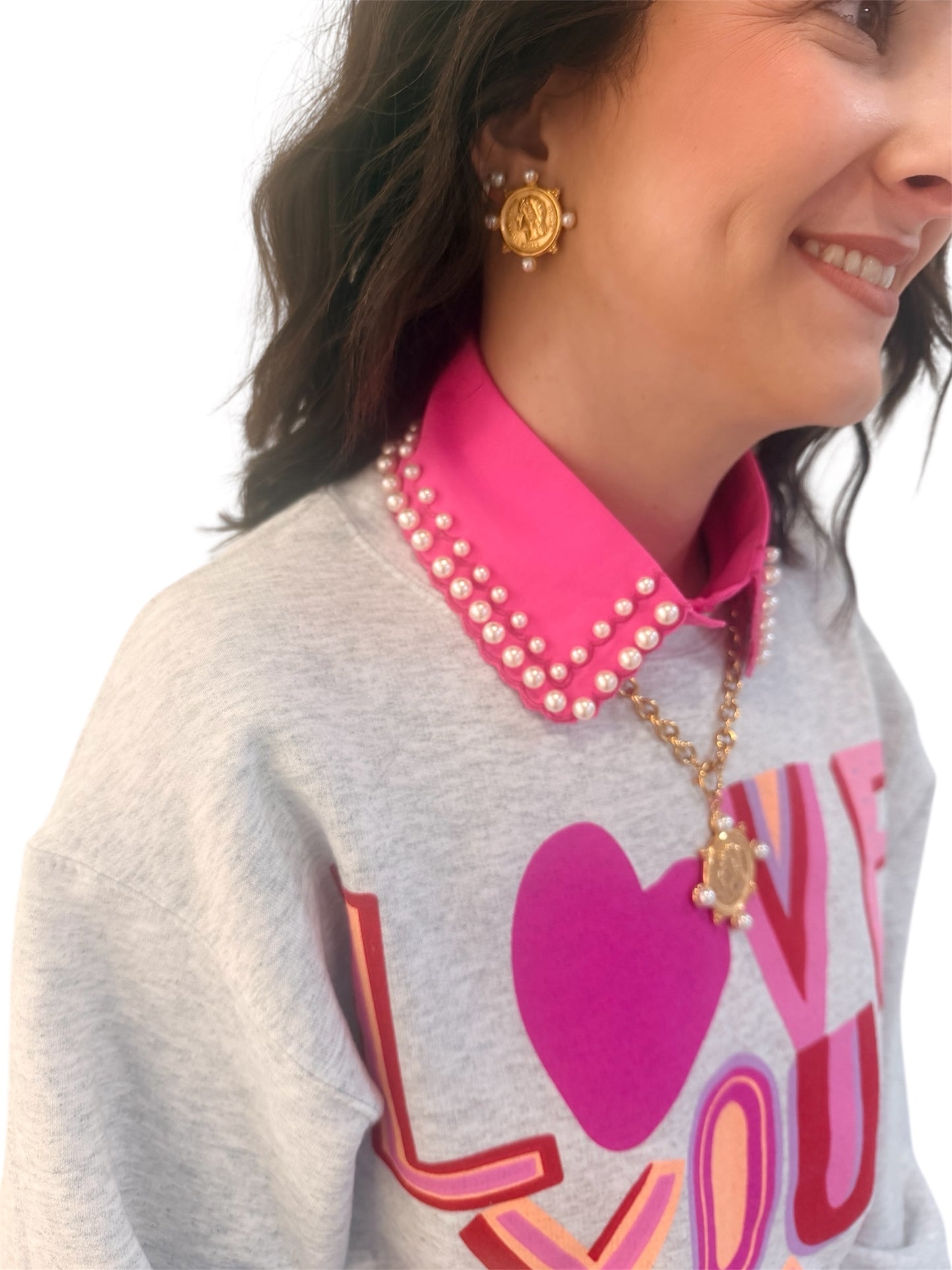 Finishing Touch Hot Pink Pearl Collar