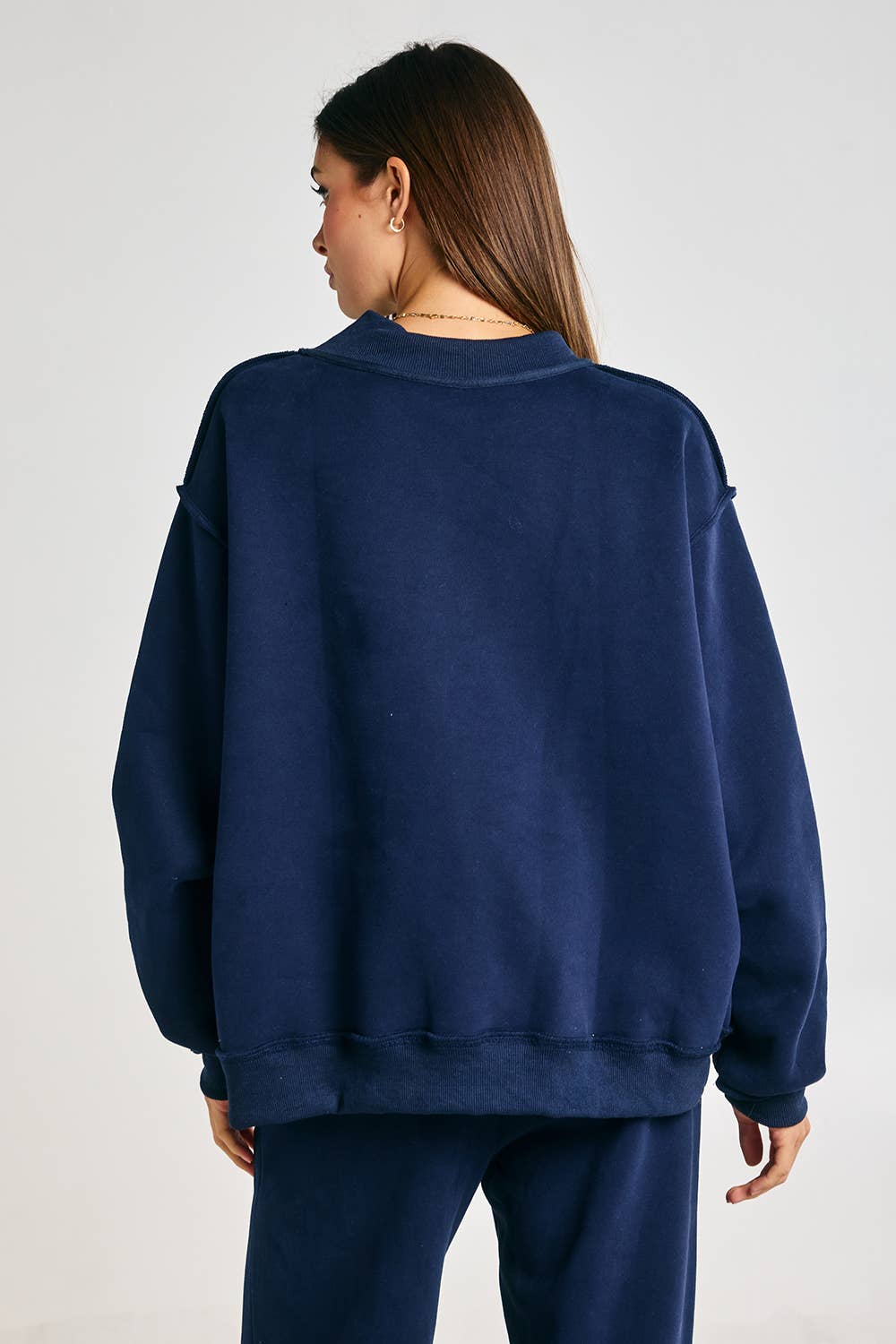 Jesus Embroidered Patchwork Mock-neck Sweatshirt