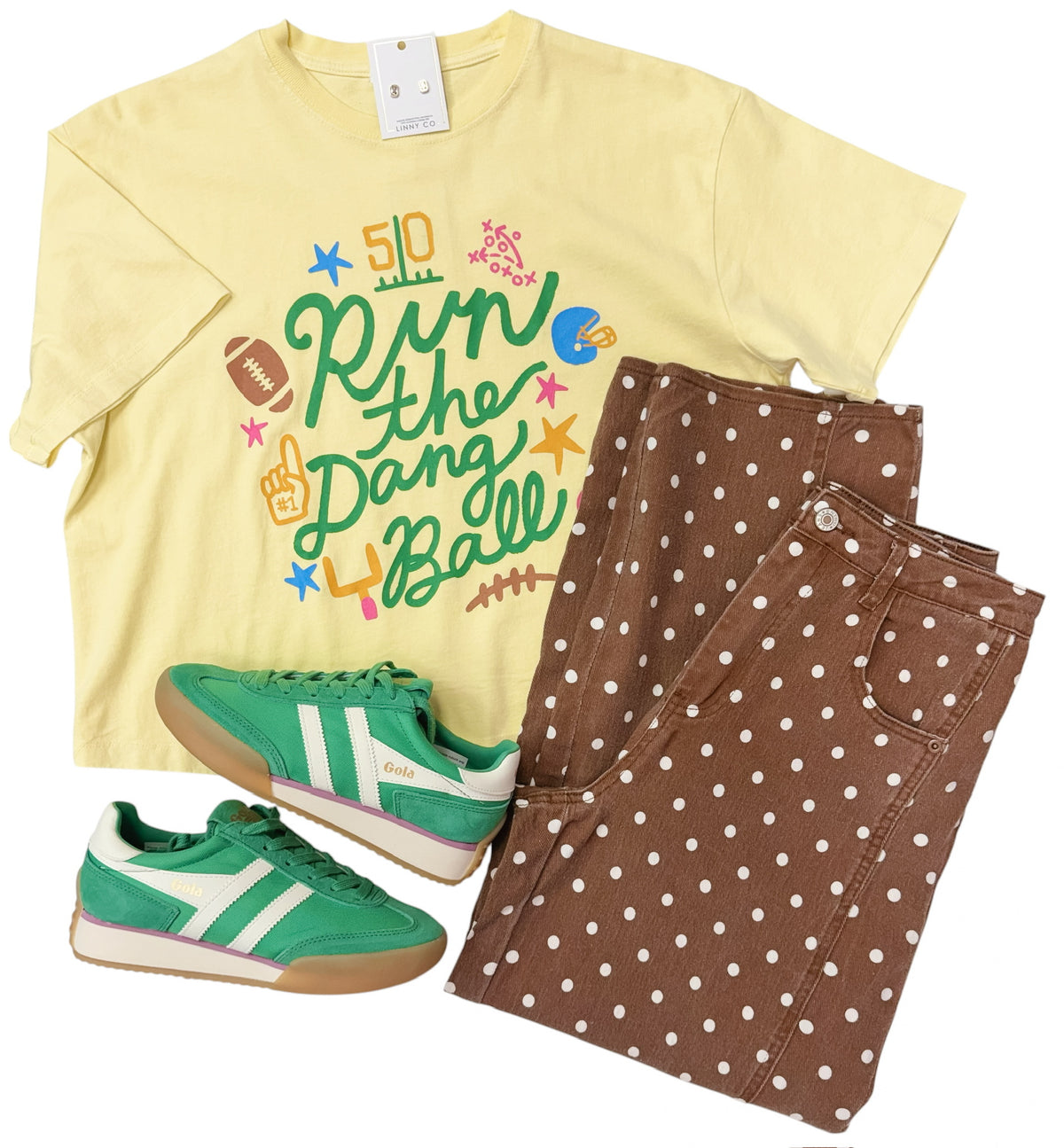 Run The Dang Ball Crop Tee