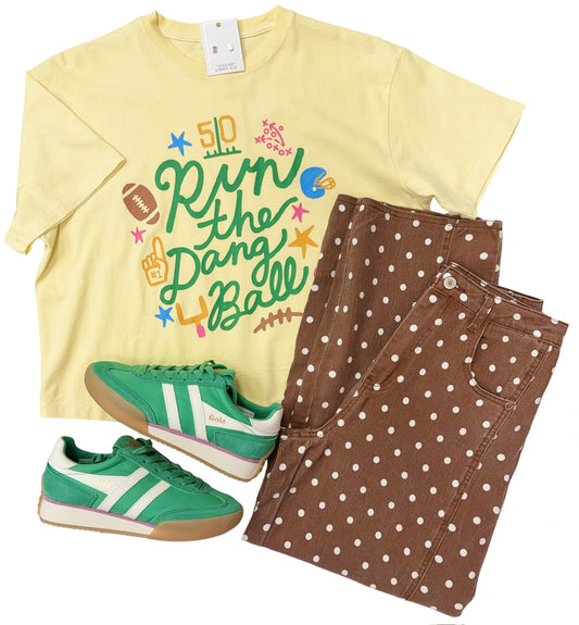 Run The Dang Ball Crop Tee