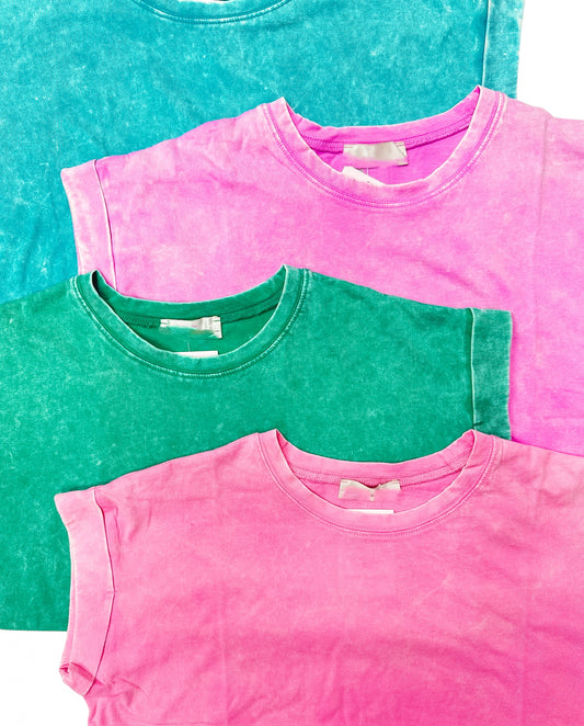 Summer Must Have Cuffed SS Top Kelly Green