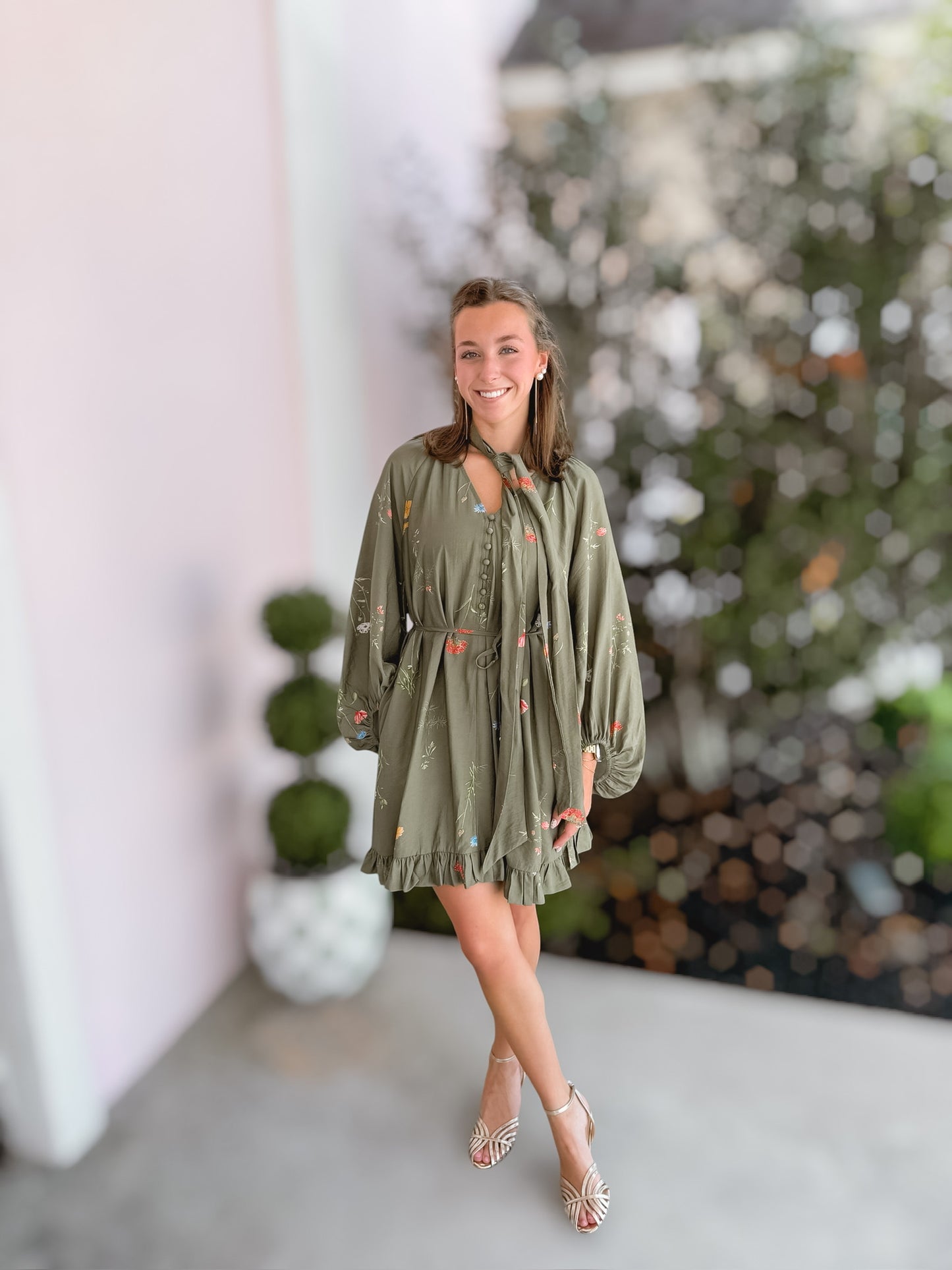 Olive Wildflower Dress