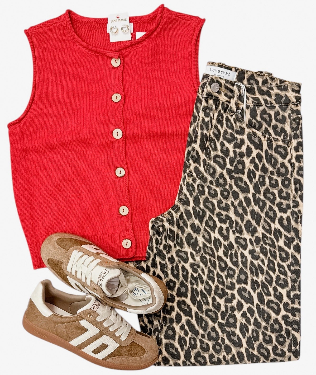Cute As A Button Red Sweater Vest