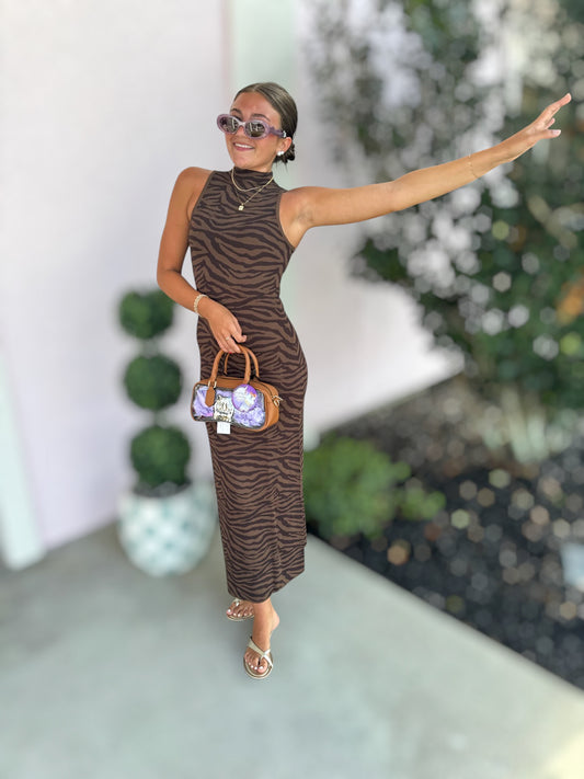 Shauna Maxi Dress Wild Tiger Knit