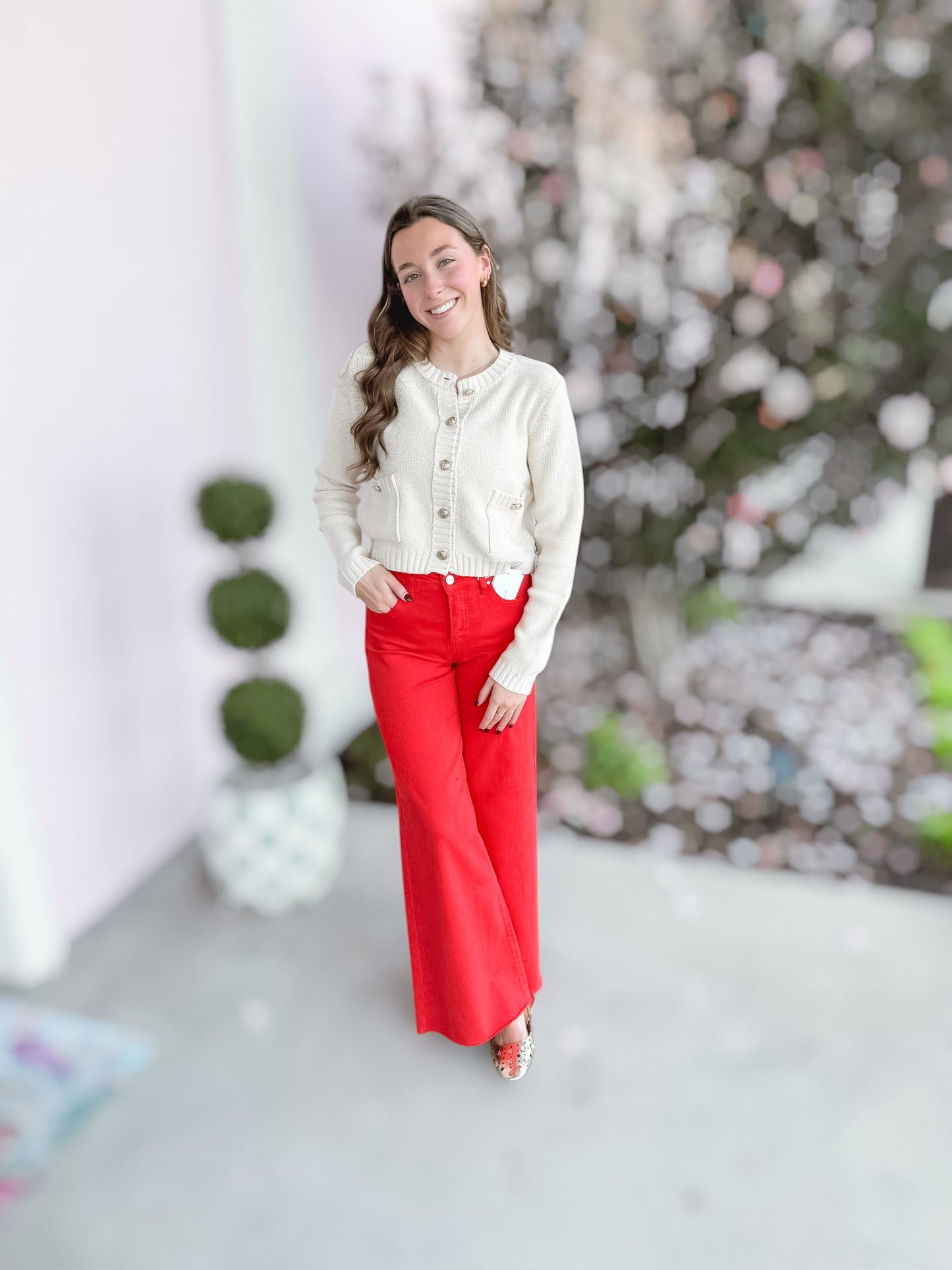 Ivory ButtonBelle Sweater