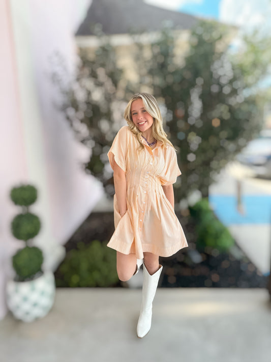 Flatter Me Yellow Striped Dress